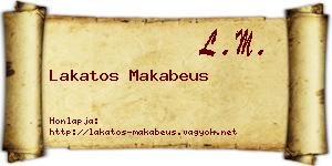 Lakatos Makabeus névjegykártya